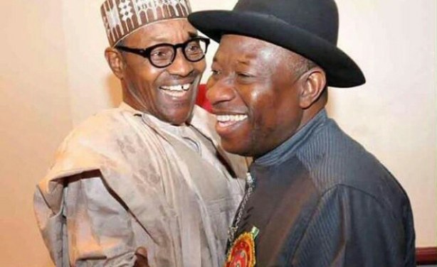 New President Muhammadu Buhari and former President Goodluck Jonathan 